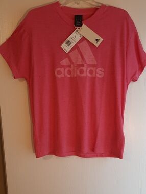 adidas Hot Pink Logo Short Sleeve Tee